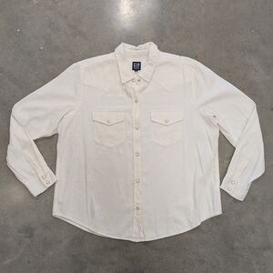 GAP Cream Casual Western Button Down Shirt